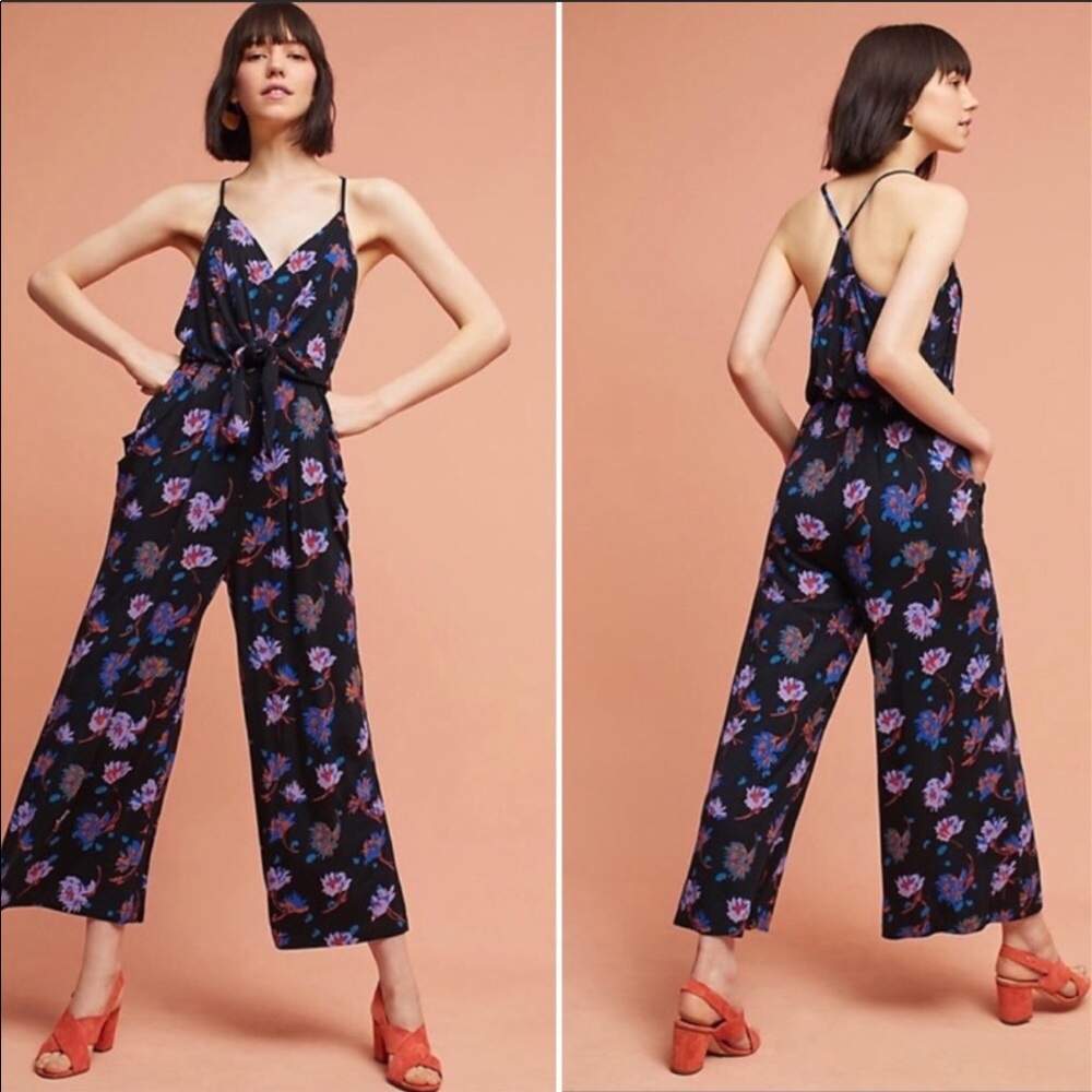 Wide leg tie jumpsuit
